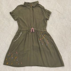 Youth Large Army Green Shirt Dress
